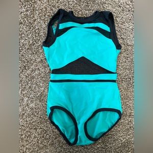 Five Dancewear girls leotard size PA emerald green